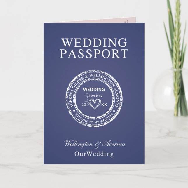 Passport Style Wedding Invitation (Devant)