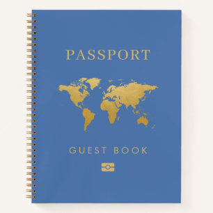 Passport Travel Theme Wedding Gästebuch Notizbuch