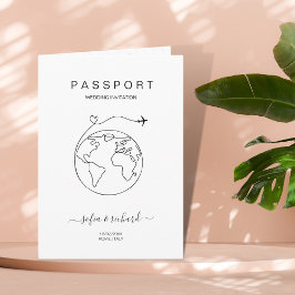 Passport World Map Modernes Minimalistisches Ziel Einladung
