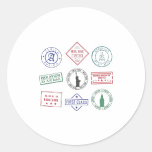 Passstempel Runder Aufkleber