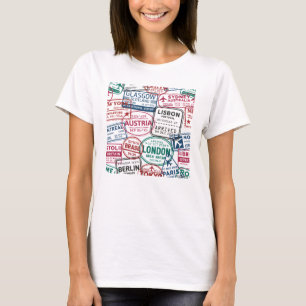 Passstempel-Süchtiger Retro-Weltreisender T-Shirt