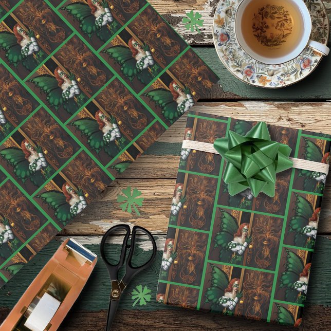 Password Fairy Green Celtic Geschenkpapier (Von Creator hochgeladen)