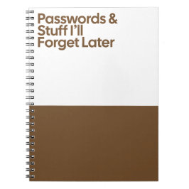 Passwords Funny Memory Notebook Notizblock