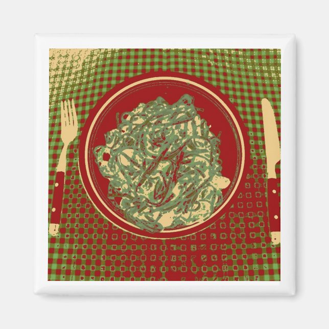 Pasta Ala Pesto! Magnet (Vorne)