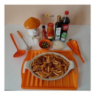 PASTA AUF ORANGE TRAIN POSTER