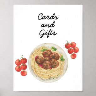 Pasta Baby Shower Karten & Geschenke Poster
