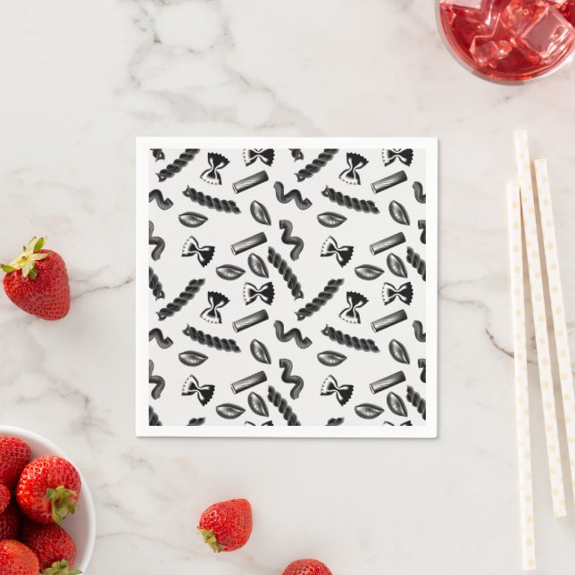 Pasta Diversity Grau Food Italien Lover Feinschmec Serviette (Beispiel)