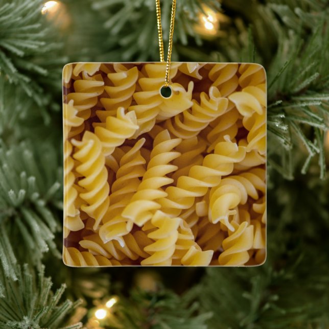 Pasta Fusilli Noodles Keramikornament (Baum)
