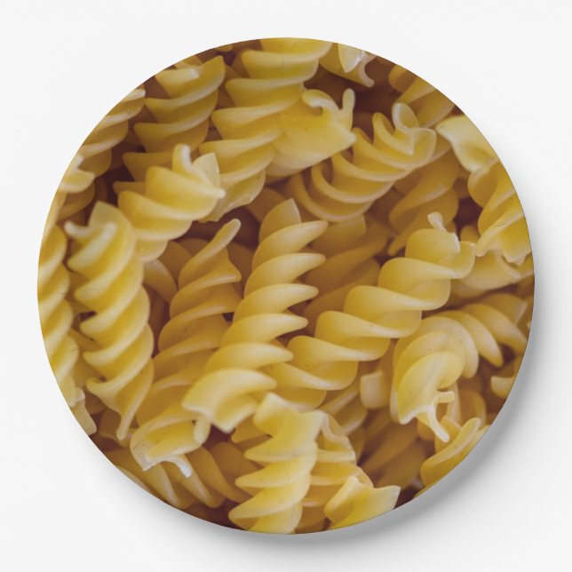 Pasta Fusilli Noodles Pappteller (Vorderseite)