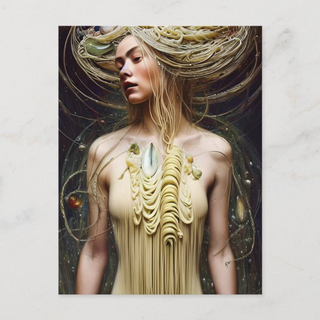 Pasta Goddess Postcard Postkarte (Vorderseite)