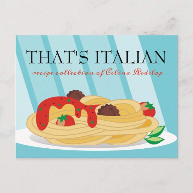 Pasta Italienische Kochkarte Postkarte (Vorderseite)