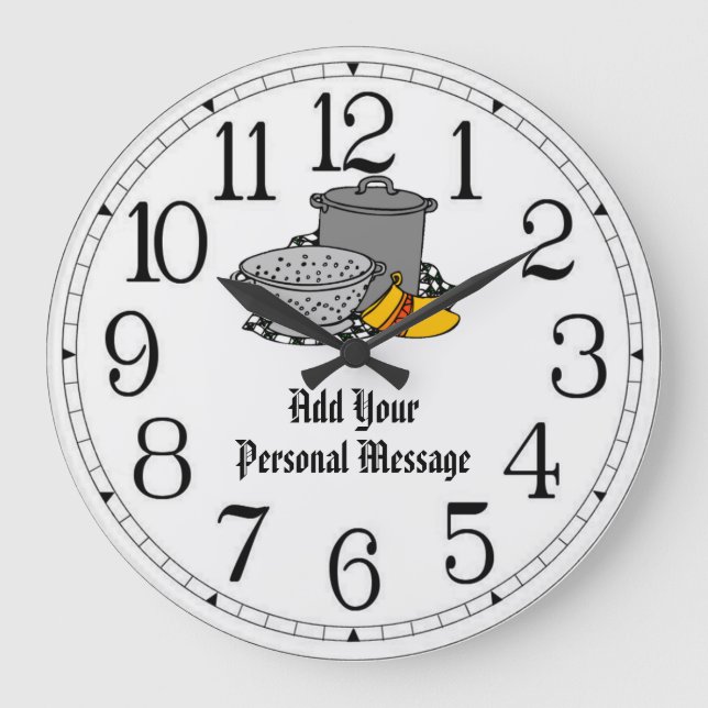 Pasta Kitchen Große Wanduhr (Vorderseite)