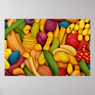 Pasta-Kunst Hintergrund GROSS Poster