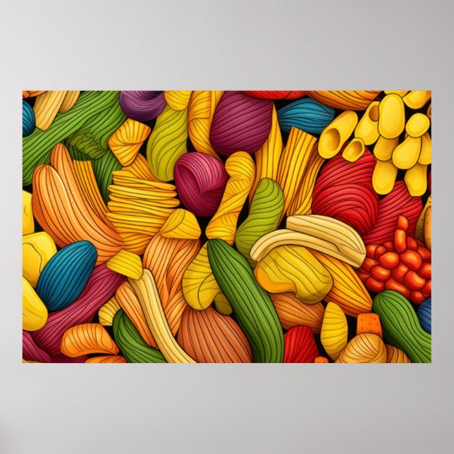 Pasta-Kunst Hintergrund GROSS Poster (Vorne)