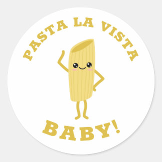 Pasta la vista runder aufkleber