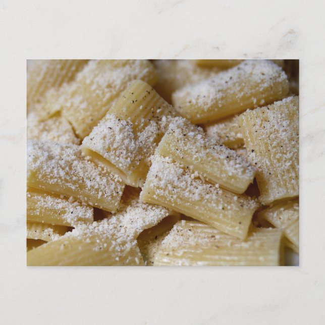 Pasta mit Parmesan-Käse Postkarte (Vorderseite)