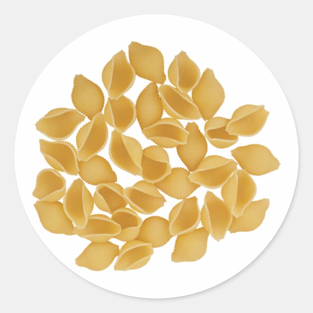 Pasta-Muscheln Runder Aufkleber (Vorderseite)