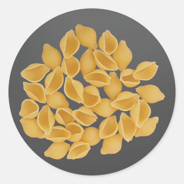 Pasta-Muscheln Runder Aufkleber (Vorderseite)