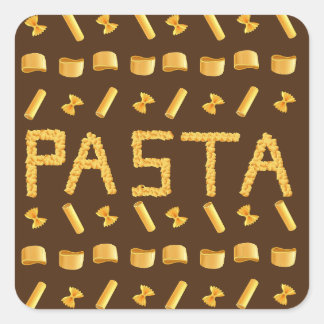 Pasta-Muster für italienische Liebhaber Quadratischer Aufkleber