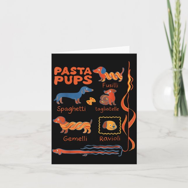 Pasta P Dog Funny Dachshund Dog Pasta Foodie Dog S Karte (Vorderseite)