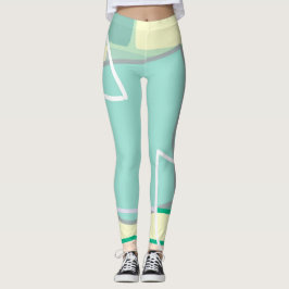 Pasta Pale Türkis Pink Abstrakte Kunst Leggings