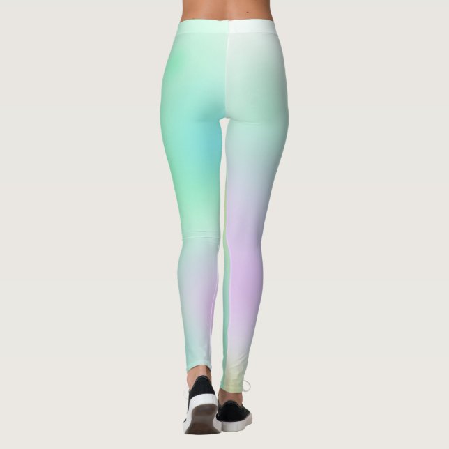 Pasta Pale Türkis Pink Abstrakte Kunst Leggings (Rückseite)