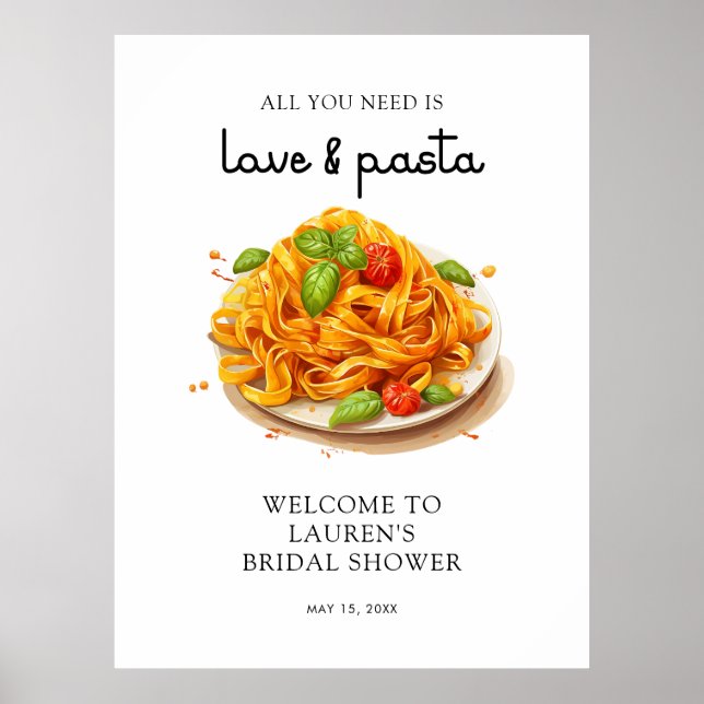 Pasta Pasta - Italienisches Brautparty Willkommen Poster (Vorne)
