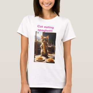 "Pasta Paws: Katzenessen Spaghetti-T - Shirt" T-Shirt