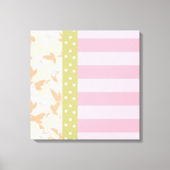 Pasta Pink Peach Tan Giro Floral Leinwanddruck (Vorderseite)