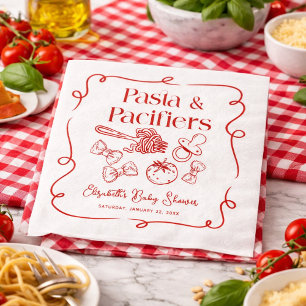 Pasta & Schnuller Handgezeichnete italienische Bab Serviette