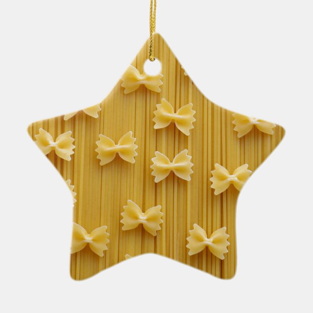 Pasta Spaghetti Noodles Abstrakt Keramik Ornament (Vorne)