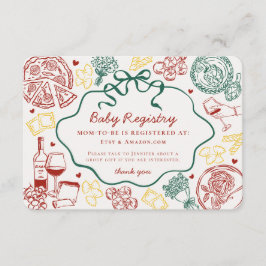 Pasta Special Delivery Italian Theme Baby Registry Begleitkarte