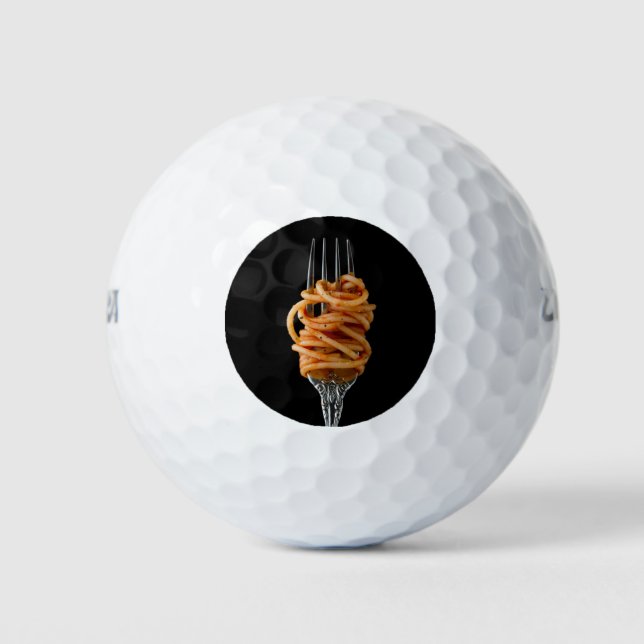 Pasta spun auf einer Gabel, Food Spaghetti Golfball (Vorderseite)