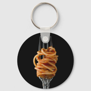 Pasta spun on a Fork, Food Spaghetti Schlüsselanhänger