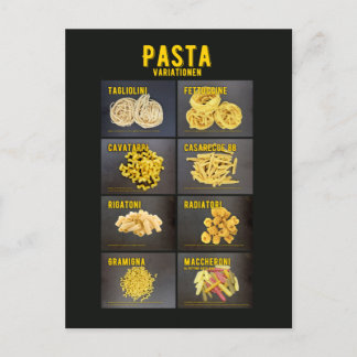 Pasta Variationen Italienisches Restaurant Zutaten Postkarte