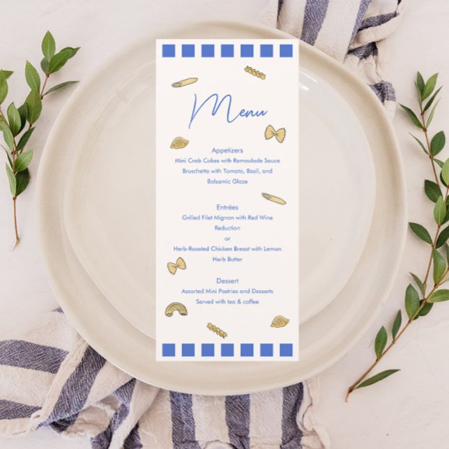 Pasta-Zeichnungen Hochzeitmenü Menükarte (Von Creator hochgeladen)
