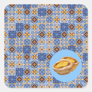 Pasteis de Nata Fliesen Quadratischer Aufkleber