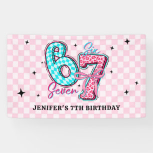 Pastel 67 Six Seven Mädchen Geburtstagsfeier Banner