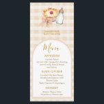 Pastel A Little Süsse Pie Gingham Fall Baby Dusche Menükarte<br><div class="desc">Sweet Little Duckling Mallard Gingham Baby Shower Menu Card Alle Wörter können angepasst werden</div>
