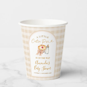 Pastel A Little Süsse Pie Gingham Fall Baby Dusche Pappbecher