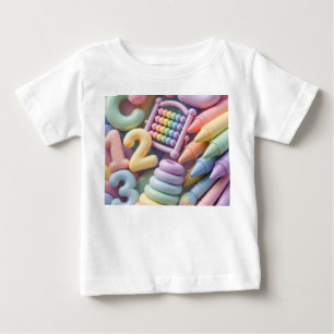 Pastel-ABC-Lern-Flash - Aufgeblasen 3D Baby T-shirt
