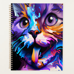 PASTEL ABSTRACT FUNNY CAT 