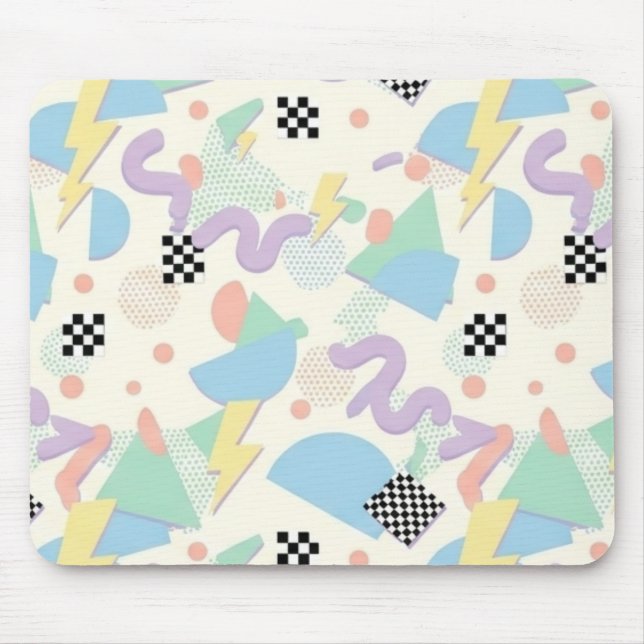 Pastel Abstract Shapes Pattern Design Mousepad (Vorne)