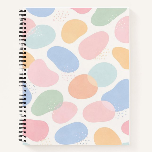 Pastel Abstract Shapes Spiral Notebook Notizbuch (Vorderseite)
