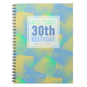 Pastel Abstrait bleu 30e Anniversaire Livre d'or 3