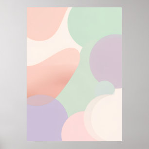 Pastel-Abstrakt-Blob-Plakat Boho-Organische Form Poster