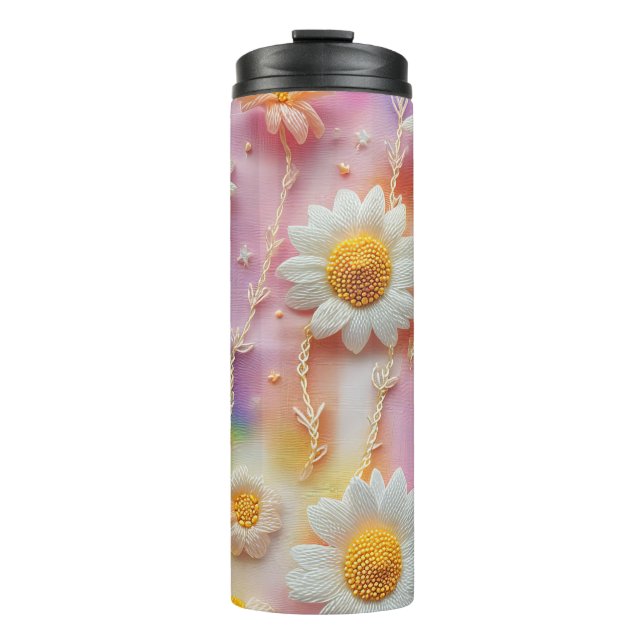 PASTEL ABSTRAKT DAISY BLUME THERMOSBECHER (Vorderseite)