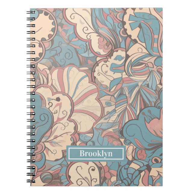 Pastel Abstrakt Doodle Muster Spiral Notebook Notizblock (Vorderseite)