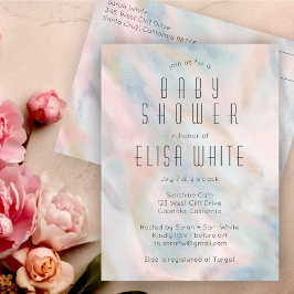 Pastel Abstrakt Elegant Chic CUSTOM BABY SHOWER Einladungspostkarte