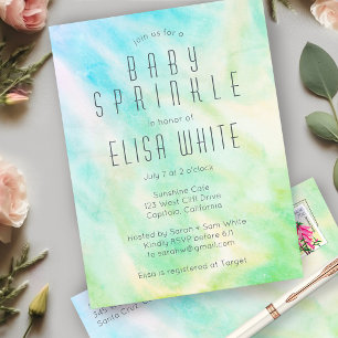 Pastel Abstrakt Elegante Chic CUSTOM BABY SPRINKLE Einladungspostkarte
